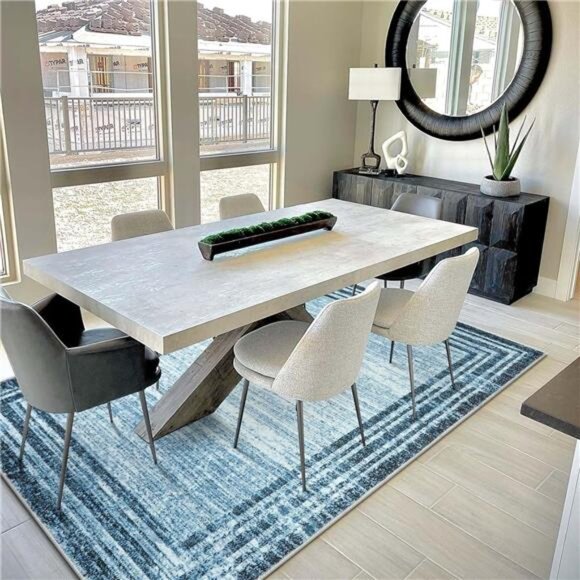 Abstract Area Rugs 5x7,Washable Modern Rugs for Living Room - Picture 3 of 7